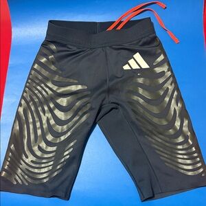 Adidas Adizero Rheon Control Running Leggings 10” | Blue and Silver | Medium